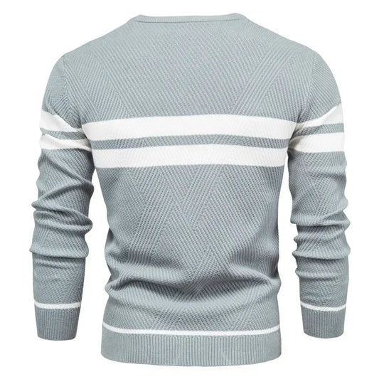 New Autumn Pullover Men's Sweater O-neck Patchwork Long Sleeve Warm Slim Sweaters Men Casual Fashion Sweater Men Clothing.