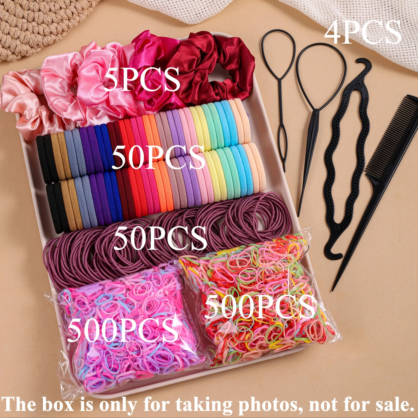 1109Pcs Hair Accessories Set for Women Seamless Ponytail Holders Scrunchies Elastic Hair Ties Girls Variety Hair Bands.