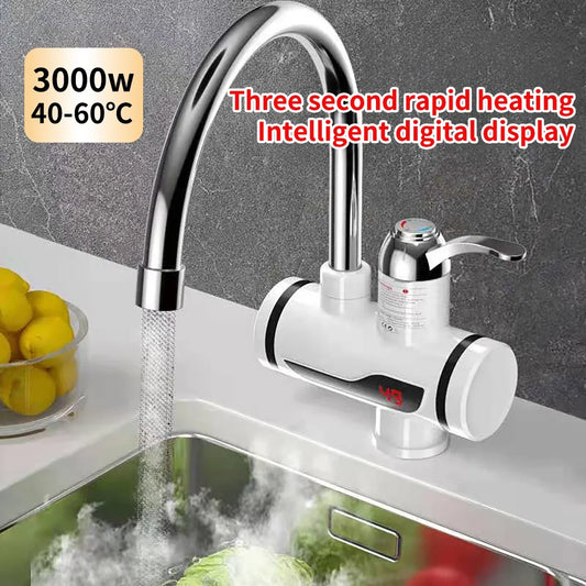 Electric Hot Cold Mixer Tap 3000W Instant Heating Faucet 360 Degree Rotation Fast Heating Tap Digital Kitchen Bathroom Supplies