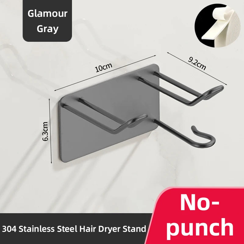 304 Edelstahl Haartrockner Rack hochwertige Bad Haartrockner Halter Wand selbst klebend ohne Stanzen wb8451