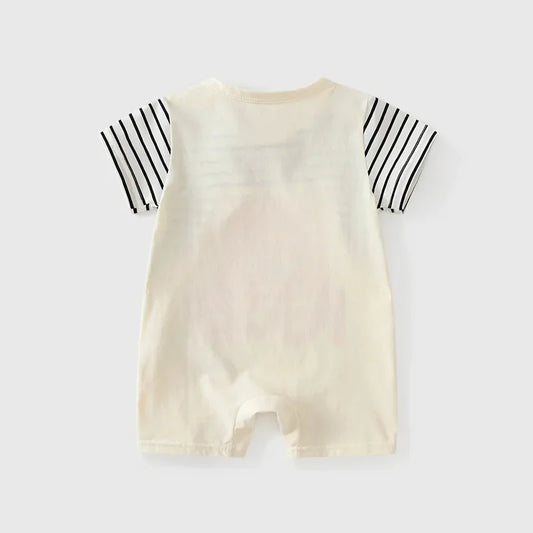 Sommer Baby Overall Cartoon Winnie the Pooh Bequeme Strampler für 0-2 Jahre alte Jungen Mädchen Streifen Kurzarm Bodys.