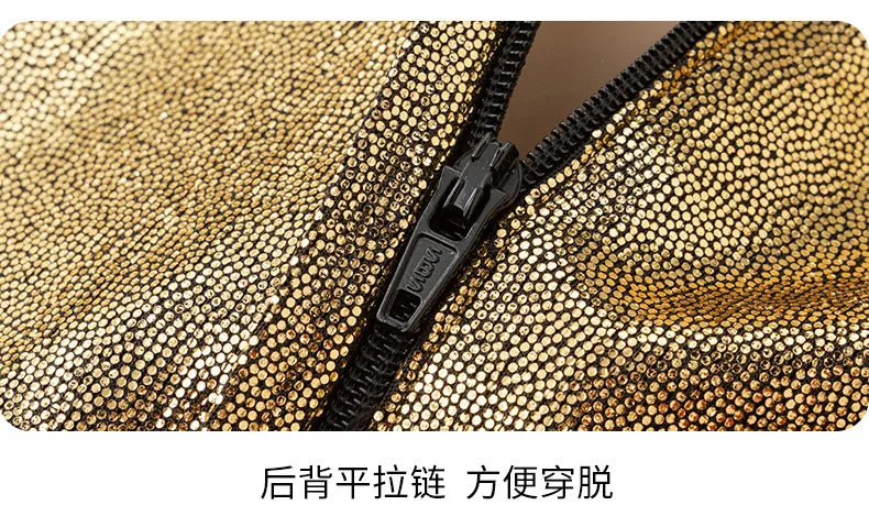 Teenager Mädchen Gold Glänzendes Bühnenkleid Kinder Hochzeit Klavier Performance Luxus Dressing Kostüm Größe 110-170.