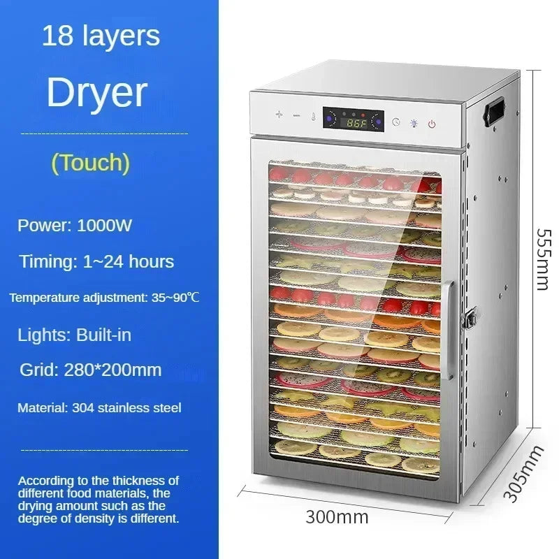 Food Dehydrator Home Fruit Digital Temperature Air Dryer Vegetable Meat Medicinal Materials Smart Commercial Food Dehydrator
