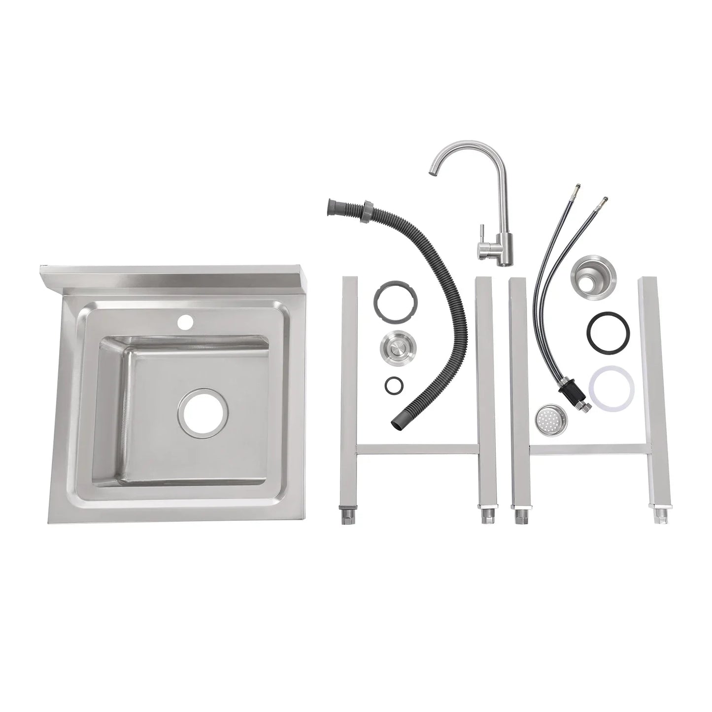 Kommerzielle Waschbecken aus 201 Edelstahl, bodenstehendes kommerzielles Waschbecken für Küchen, Cafés, Bars und Milchteeladen