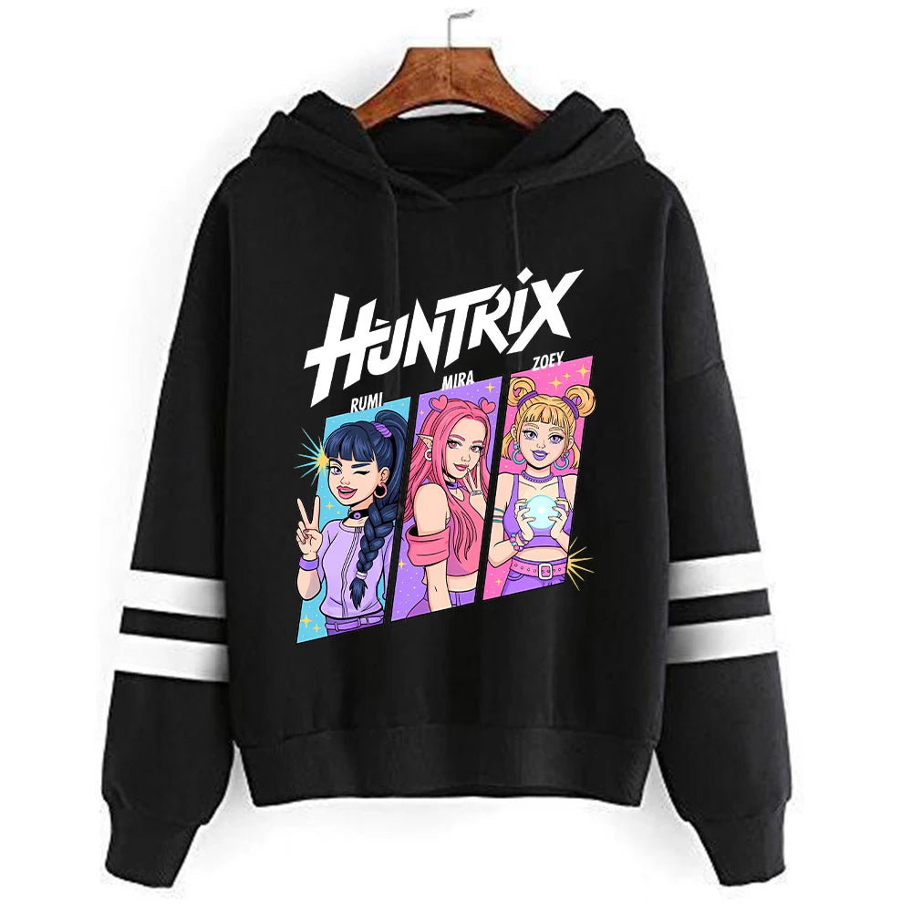 Kpop Demon Hunters Anime Hoodie Woman Clothing Saja Boys Cosplay Cartoon Graphic Sweatshirts Y2k Daily Casual Hooded Pullovers