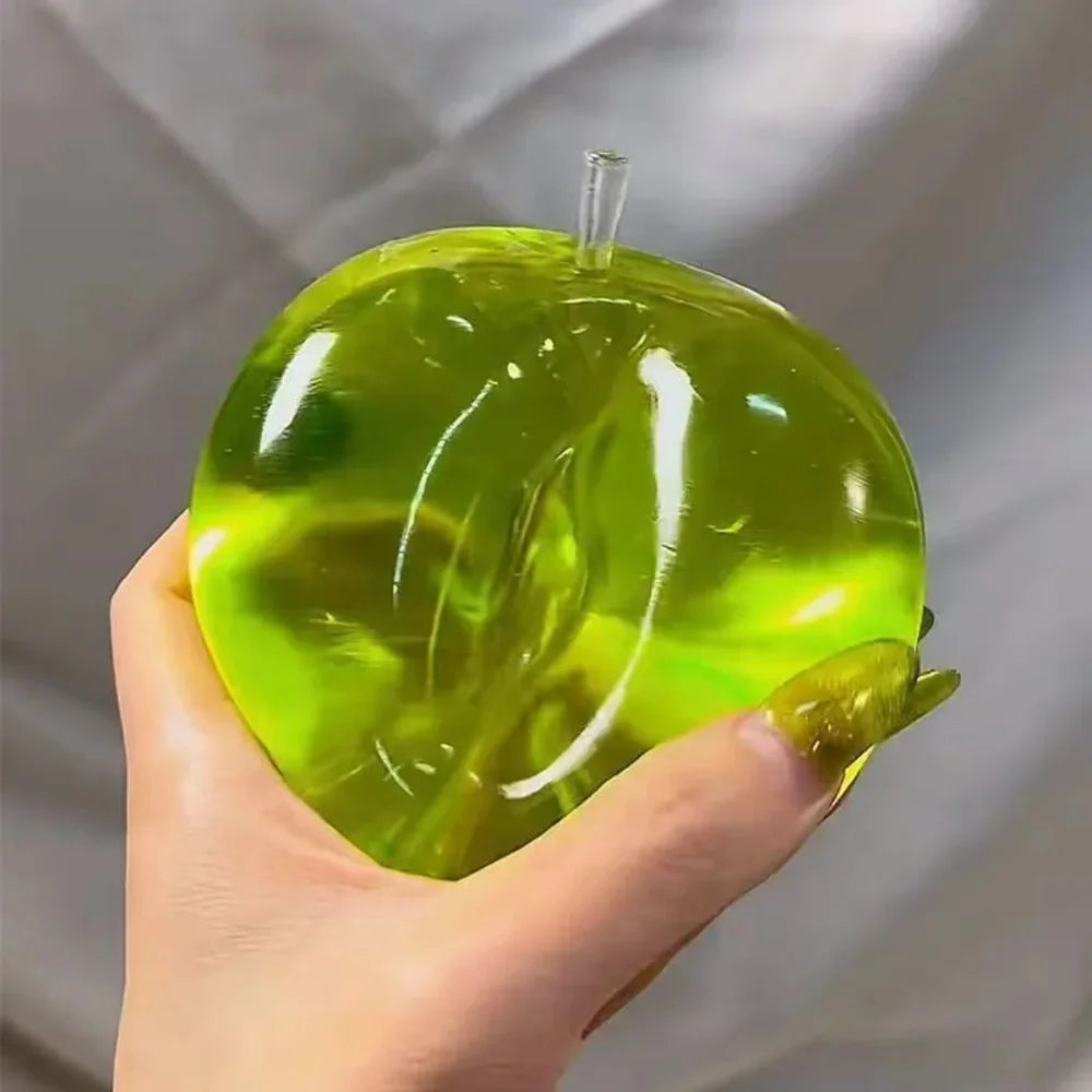 Squishy Green Apple Stress Ball Soft Fidget Sensory Toy for ADHD Autism Slow Rebound Squeeze Toy for Adults Kids Christmas Gift.