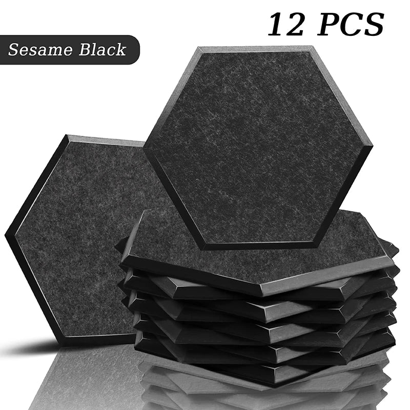 TOUO Sound Absorbing Panel 12 Pcs Studio Acoustic Panel High Density Insulation Acoustic Treatment Drum Room Wall Soundproofing