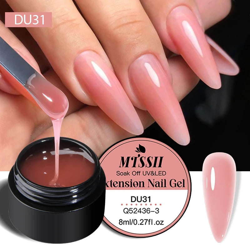 Mtssii 8ML Quick Extension Nail Gel Vernis Nude Milk White Gel Nail Polish UV Semi Permanent Nails Art For Manicure Tools