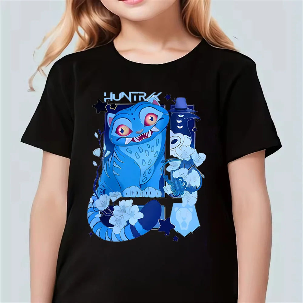Fashion Casual Kids T-shirt KPop Demon Hunters Cotton Tshirt Clothes Cool Girls Tee Top Funny Gift for Fans.