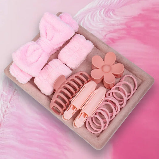 58-Piece Hair Accessories Set Butterfly End Hair Ties Shark Clip Flower Hair Grips Hair Bands Hair Accessories for Women Girls.