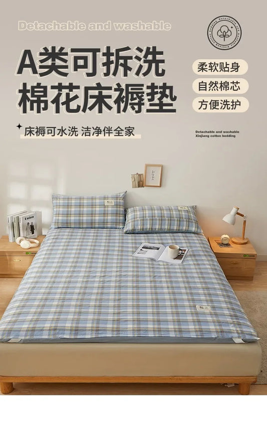 2024 removable and washable Xinjiang cotton mattress mattress fish scale net thickened winter quilt student dormitory mattress.