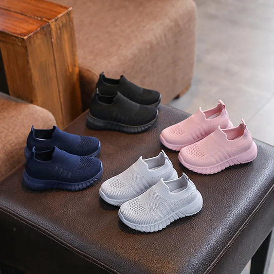Children Shoes Spring Summer Kids Sneakers Soft Breathable Mesh For Boys Slip-on Casual Shoes Anti-Slip Walking Baby Girls Shoes.