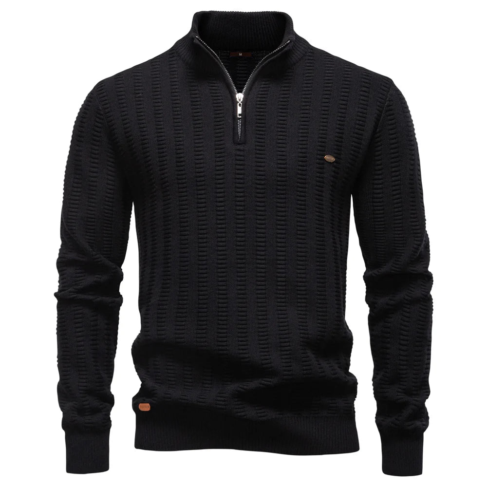 AIOPESON Luxury Striped Pullover Men Old Money Style Cotton Knitwear Thick Warm Crew Neck Winter Social Sweater Male