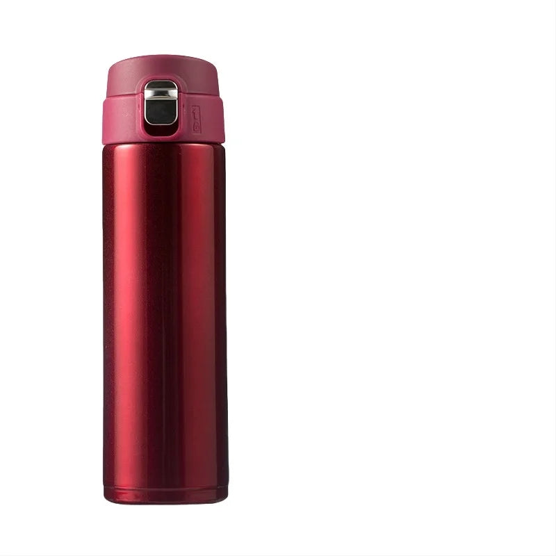 Students Go To School Thermos Cup Creative Bullet Cover Direct Drinking Water Cup Simple Solid Color Durable and Practical.