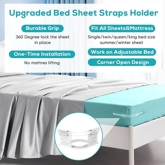 2025 New Invisible Bed Sheet And Bed Cover Detachable Daily Fastener Bed Sheet Clip 4-piece Set To Prevent Displacement Artifact.