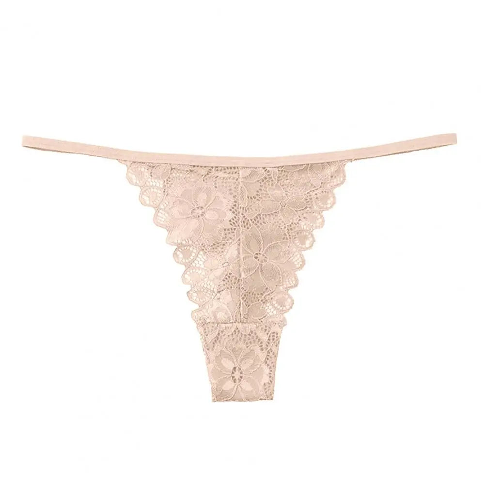 Summer Panties Women Low Rise Cotton T-Shape Panties Crochet Lace Hollow Out Breathable Thong Women Briefs Thin.