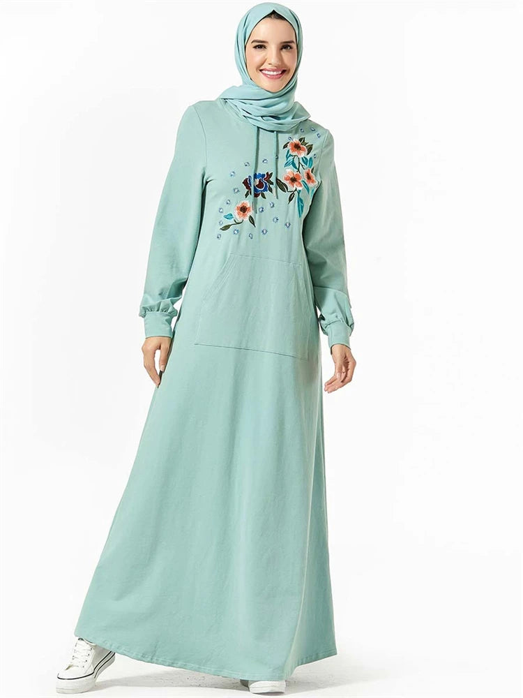 Ramadan Eid Green Abaya Damen Dubai Islamic Prayer Clothes Women Muslim Dress Kebaya Kaftan Robe Musulmane Caftan Marocain Femme.