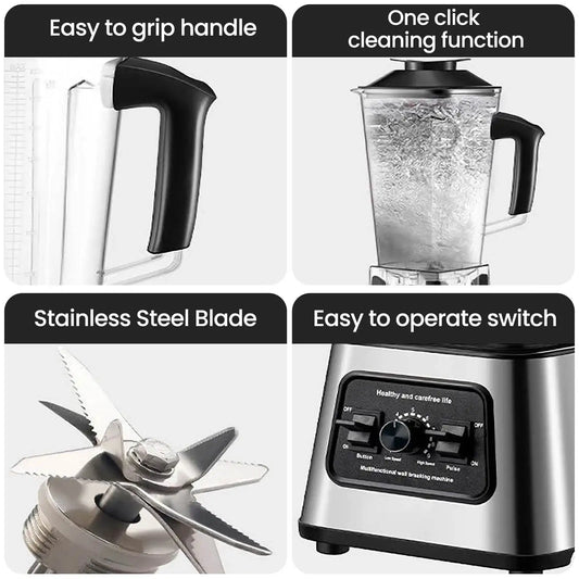 6000W Professional Table Mixer for Ice Nuts Fruit 2.5L Container Heavy Duty Blender Smoothie Maker Kitchen Appliance.