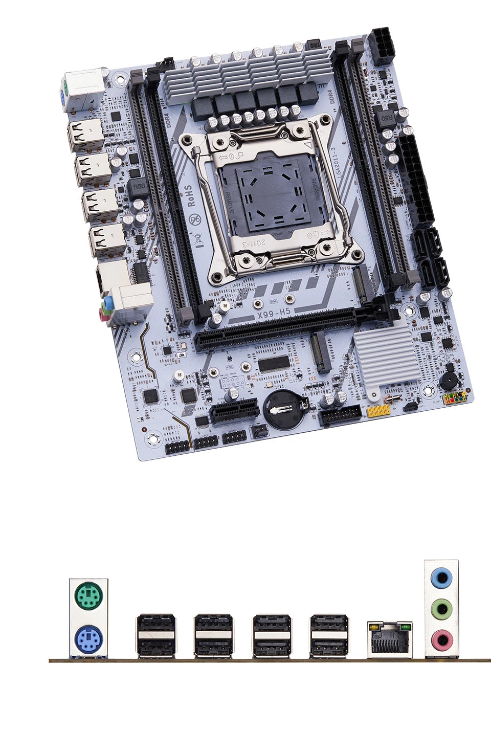 QIYIDA X99 Motherboard Set Kit Xeon LGA2011-3 E5 2680 V4 2x8gb=16GB DDR4 SATA PCI3.0 NVME M.2 X99H5 Gaming Computer.