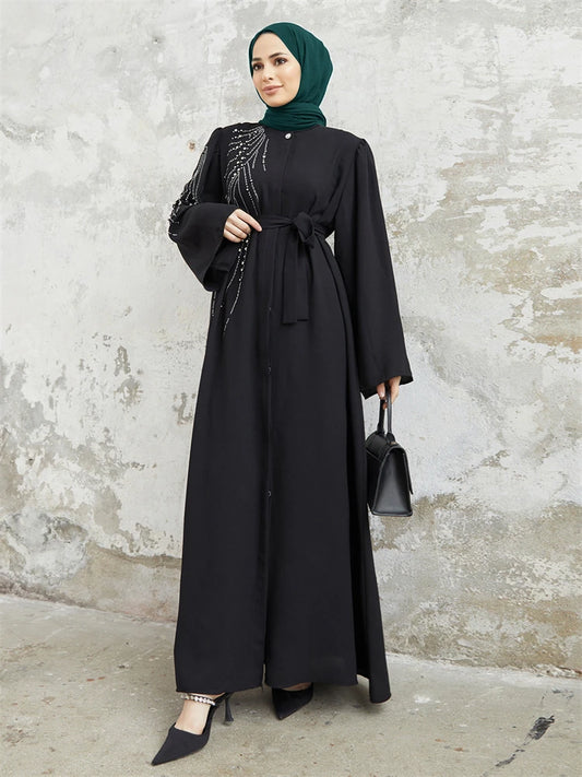 Ramadan Eid Dubai Elegant Abaya Kebaya Islam Muslim Kaftan Modest Dress For Women Robe Musulmane Caftan Marocain Femme Vestidos.