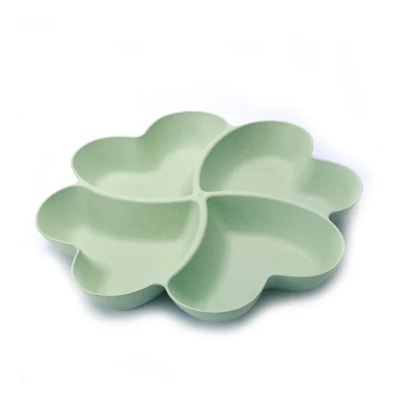 4-grid Fruit Plate Tray Heart Shaped Creative Plates Storage Box Dried Fruit Snack Plates Divided Candy Dessert Plate Container