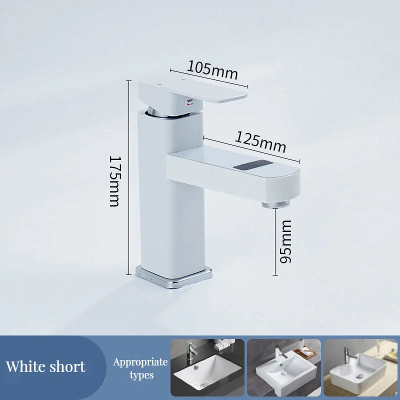 Digital Basin Faucets Smart Bathroom Faucet Shower Room Taps Water Temperature LED Black White Sink Tap Rotating Stainless Steel