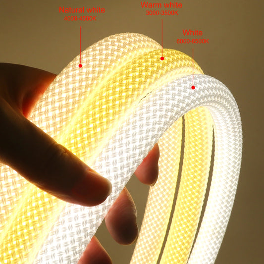 Dimmable LED Neon Tube 360 Degree Round Reticulate Flexible Silicone Tape 240LEDs Waterproof LED Strip Light 12V 24V.