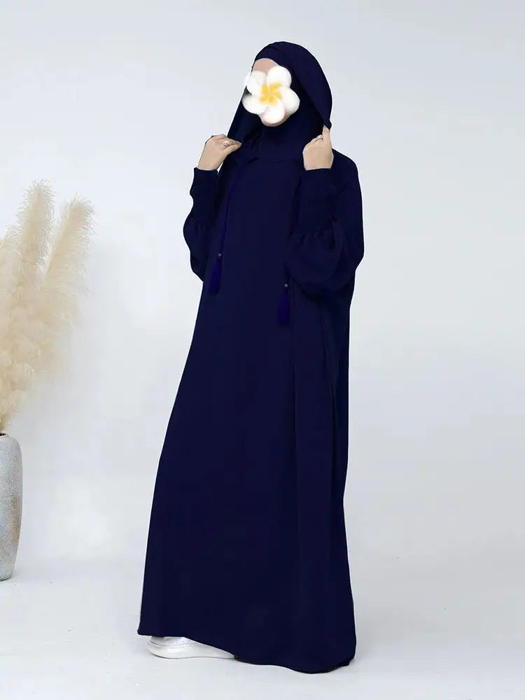 Ramadan Eid Dubai Linen Khimar Abaya Damen Muslim Modal Hijab Dress Kaftan Abayas For Women Kebaya Robe Femme Musulmane