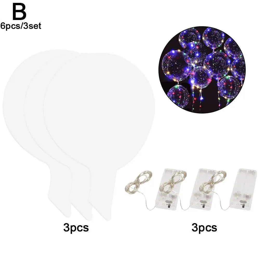 6 stücke 3 satz Transparent Party Glow Bobo Led Ball Leuchten Ballons Hochzeit Blase Ballon Hochzeit Geburtstag Dekoration einzigen