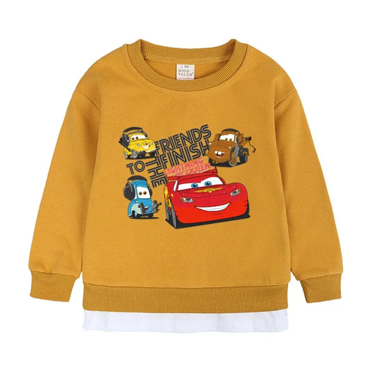 Korean Baby Clothing Sets Spring Autumn Toddler Boy Girl Cartoon Car Lightning Mcqueen Tracksuit Pullover Pants 2PCS Suit Outfit.