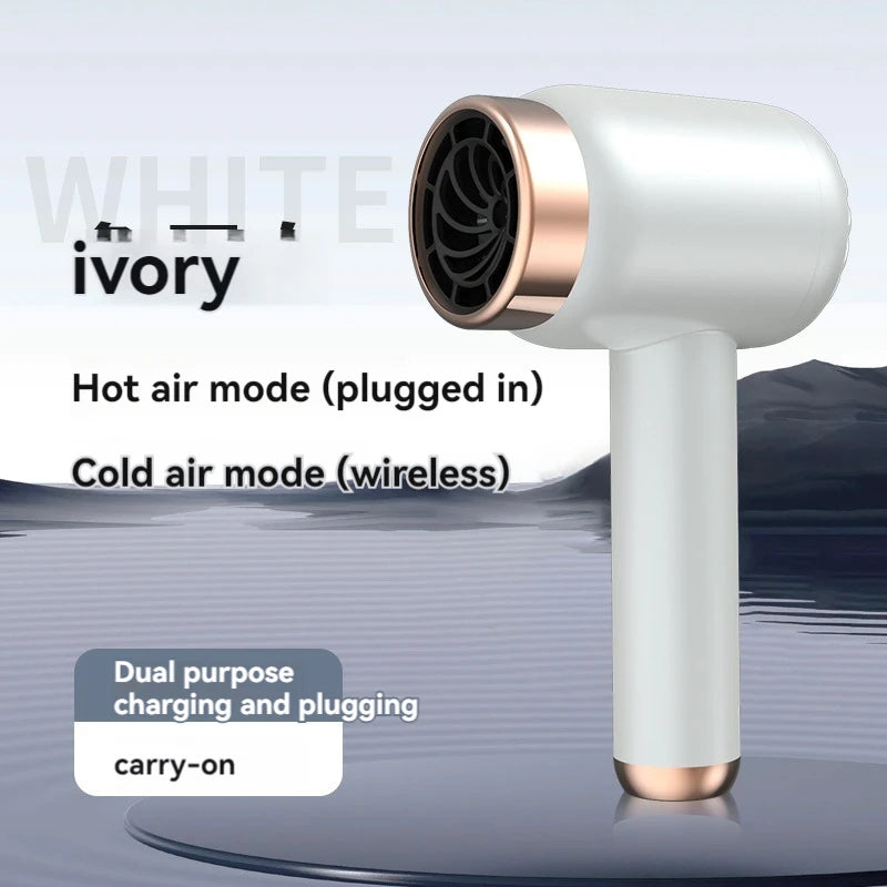 Wireless charging hair dryer for household use, high-speed negative ion hair dryer, high-power bladeless hair care, quick drying