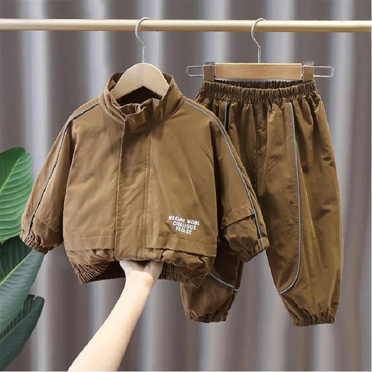 Boys Casual Sets Kids Clothing Spring and Autumn Children's Sportswear Suits New Zipper Jacket+Pants 2Pcs Teen Loose Outfits.