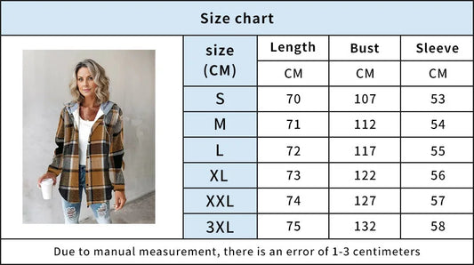 Neue Herbst und Winter frauen Plaid Jacke Mit Kapuze Mode Taste Strickjacke Top Tasche Casual Straße Vielseitige Jacke.