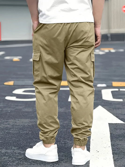 Men's Cargo Pants Sweatpants Outdoor Bunched Long Trousers Casual Autumn Multi-Pocket Durable Workwear Male Trousers.