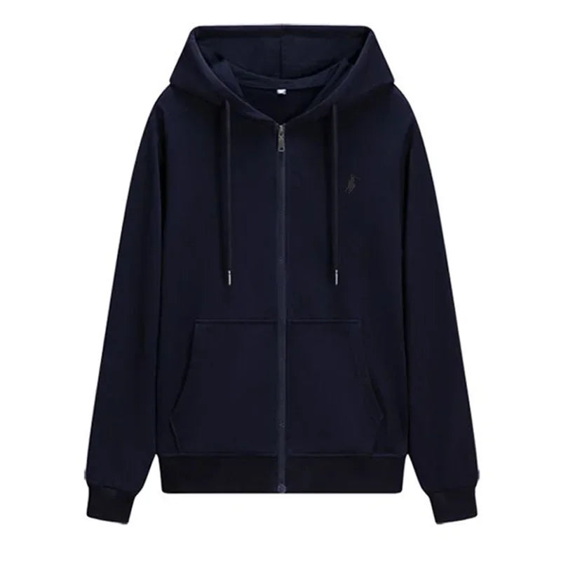 New Autumn and Winter Casual Men's Sportswear Fashionable Outdoor Jogging Fitness Zipper Hoodie and Warm Sweatshirt.