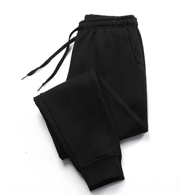 New men's high-quality solid-color sport pants - sport outfit - elastic waist - 2026 casual loose pants - black/grey - cotton jo.