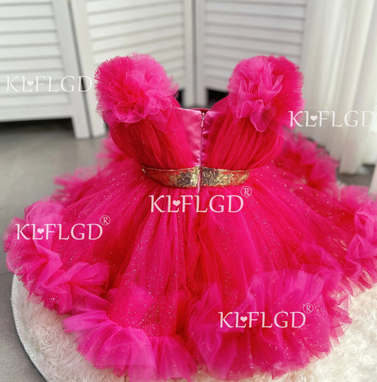 Luxuriöse Kinderkleidung, Babykleid zum ersten Geburtstag, Blumenkind-Hochzeitskleid, Mädchen-Karnevals-Performance-Kleidung.