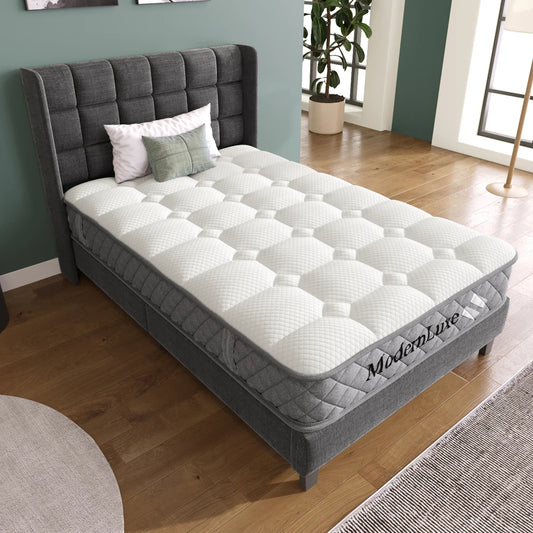 Orthopädische Kaltschaummatratze 90 x 200 cm, Matratze mit 7-Zonen-Taschenfederkernen, mittelfest – OEKO-TEX ® Zertifiziert