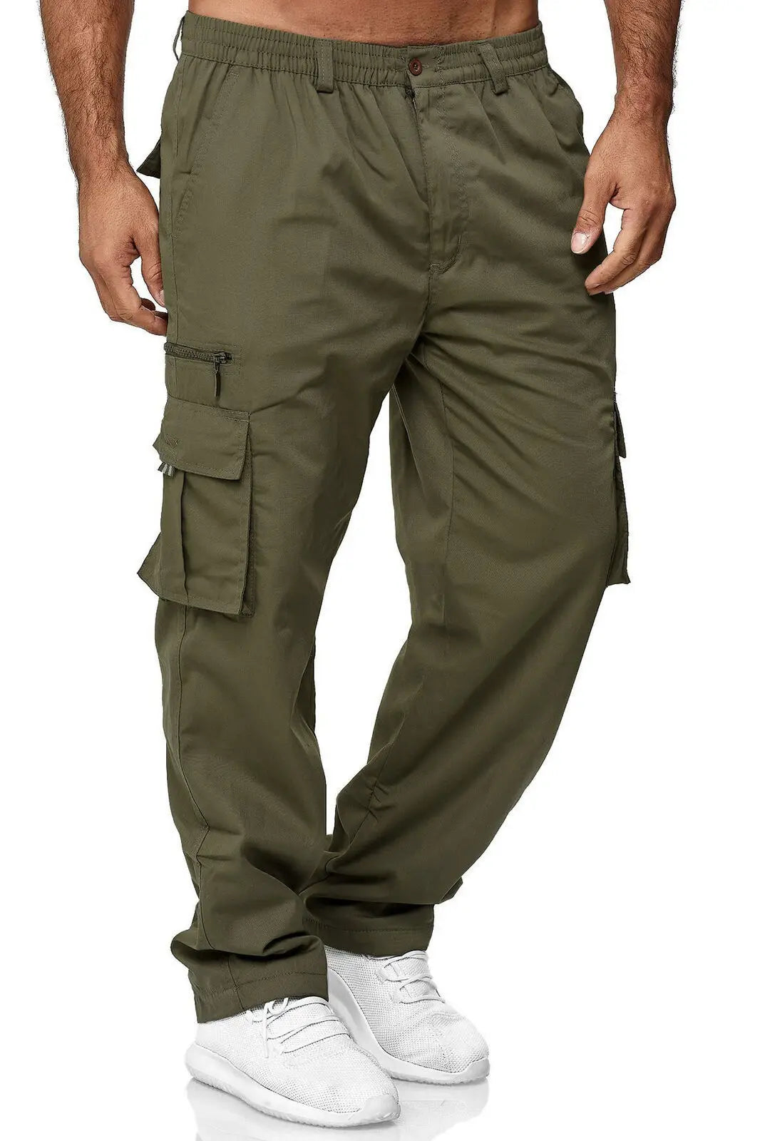 2024 Men's Cargo Pants Casual Multi Pockets Military Tactical Pants Male Outwear Loose Straight slacks Long Trousers Plus size.