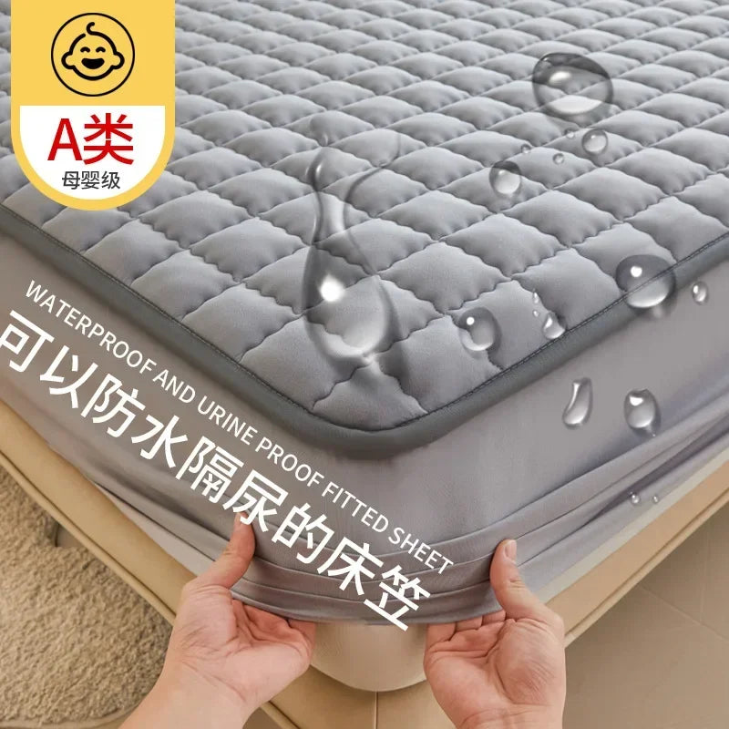 2025 New Thickening Quilted Waterproof Mattress Skin-friendly Slow rebound Cushion Anti-wrinkle Single double size Fitted Mat