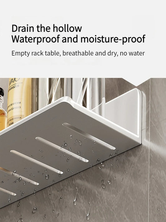 Badezimmerregal aus Aluminium, Badezimmerregal, WC-Lagerregal, WC- und Küchenregal, zum Aufhängen an der Wand, stanzfreies Regal