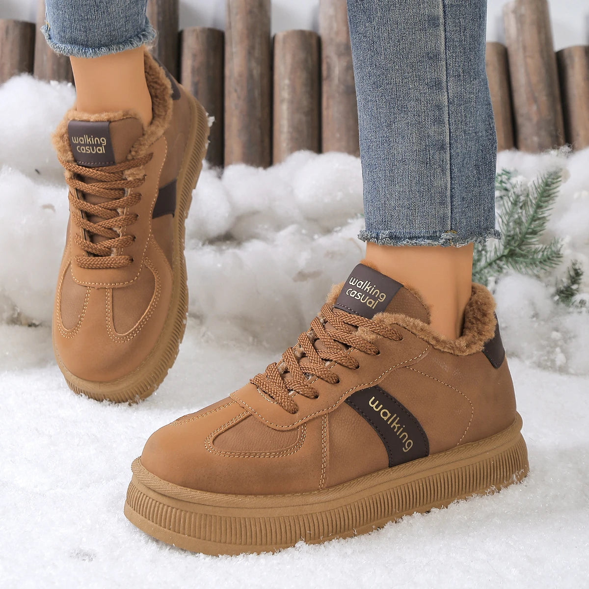 New Winter Round Toe Thick Soled Women's Boots Fashion Casual Comfortable Warm Cotton Shoes Women's Ankle Boots.