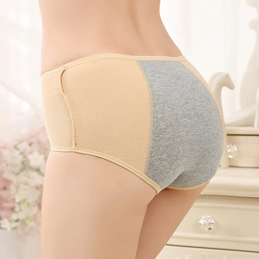 1pcs Cotton Womens Mid Waist Leak Proof Menstrual Panties Females Lace Widen Period Physiological Briefs Ventilate Comfort Panty.