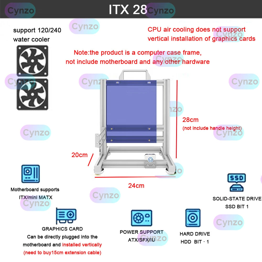 DIY Gamer Cabinet ITX MATX ATX Open Computer Case Frame Aluminum Alloy Desktop Portable PC Rack DIY Personalized Chassis