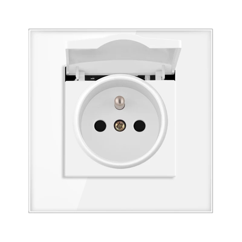 Nywp Französisch standard stecker, glas wallboard, Französisch netzteil, 16a 220V erdung buchse, kind schutz tür