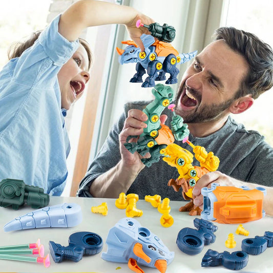 3 in1 DIY Screwing Dinosaurs Baby Toys For 3 Years Old Assembly Nuts Model Sets Safe Blocks Early Educational Toddler for Kids.
