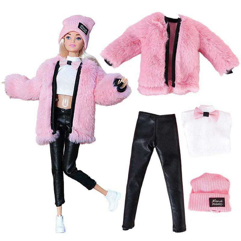 NEW 25 Style Doll Clothes Outfits Pink Winter Sweater Coat Dress Pant Costume Doll House Accessories Christmas Girls Gift