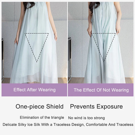 Women's plus Size White under Skirt Shorts Summer Seamless Protective Spandex Safety Hip-up Skirt Underpants Large Size.