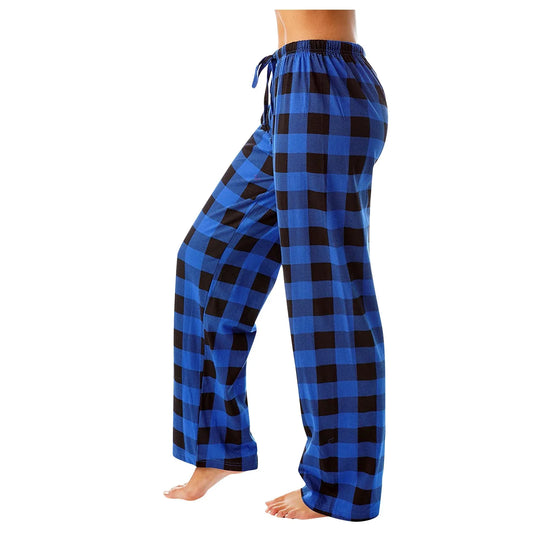 Frauen Weihnachten Pyjama Hosen Herbst Winter Plaid Gedruckt Hosen Mode Lässig Breite Bein Hosen Kleidung Streetwear.