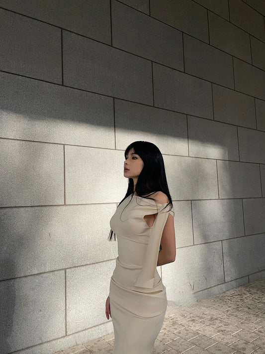 Women Sleek Stretch Knotted Top Fuchsia SLEEVELESS WITH BOAT NECK ONE-SHOULDER TIE.